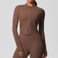 Yoga pants solid color long sleeved beautiful back sports short sleeved slim fit fitness pants set