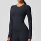 Yoga pants solid color long sleeved beautiful back sports short sleeved slim fit fitness pants set