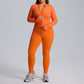 Long sleeved yoga suit set women's sportswear three piece set