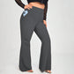 High waisted yoga pants with micro flared pockets and high elasticity casual trumpet yoga pants