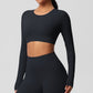 Yoga pants solid color long sleeved beautiful back sports short sleeved slim fit fitness pants set