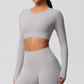 Yoga pants solid color long sleeved beautiful back sports short sleeved slim fit fitness pants set