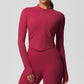 Yoga pants solid color long sleeved beautiful back sports short sleeved slim fit fitness pants set
