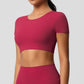 Yoga pants solid color long sleeved beautiful back sports short sleeved slim fit fitness pants set