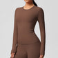Yoga pants solid color long sleeved beautiful back sports short sleeved slim fit fitness pants set