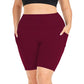 Pocket five quarter yoga shorts for women tight fitting high waisted yoga sports pants