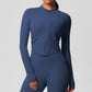 Yoga pants solid color long sleeved beautiful back sports short sleeved slim fit fitness pants set