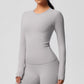 Yoga pants solid color long sleeved beautiful back sports short sleeved slim fit fitness pants set