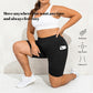 Pocket five quarter yoga shorts for women tight fitting high waisted yoga sports pants