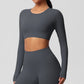 Yoga pants solid color long sleeved beautiful back sports short sleeved slim fit fitness pants set