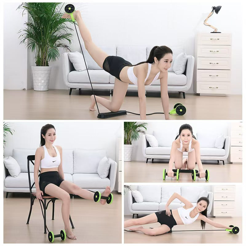 Cross-border Multi-functional Abdominal Trainer Ab Wheel Twist Plate Ab Roller Premium Rotating with Pull Rope Ab Roller
