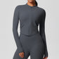 Yoga pants solid color long sleeved beautiful back sports short sleeved slim fit fitness pants set