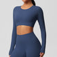 Yoga pants solid color long sleeved beautiful back sports short sleeved slim fit fitness pants set