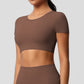 Yoga pants solid color long sleeved beautiful back sports short sleeved slim fit fitness pants set