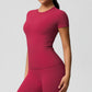 Yoga pants solid color long sleeved beautiful back sports short sleeved slim fit fitness pants set