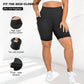 Pocket five quarter yoga shorts for women tight fitting high waisted yoga sports pants