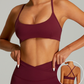 Summer New Fitted Sports Bra for Women, Cross Back Design, Yoga Wear, Bare Skin Feel, Shockproof Running, Wearable Outdoor Workout Bra