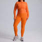 Long sleeved yoga suit set women's sportswear three piece set