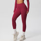 Yoga pants solid color long sleeved beautiful back sports short sleeved slim fit fitness pants set