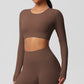 Yoga pants solid color long sleeved beautiful back sports short sleeved slim fit fitness pants set