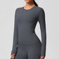 Yoga pants solid color long sleeved beautiful back sports short sleeved slim fit fitness pants set