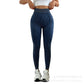 Back V Waist Peach Butt Sand Wash Yoga Pants for Women, Ribbed High Waist Lift-Up Fitness Tights